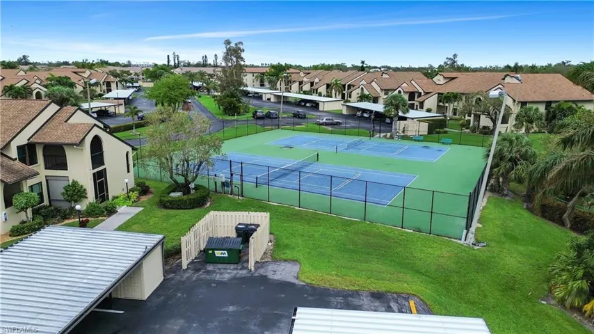 Aerial view of residential area
