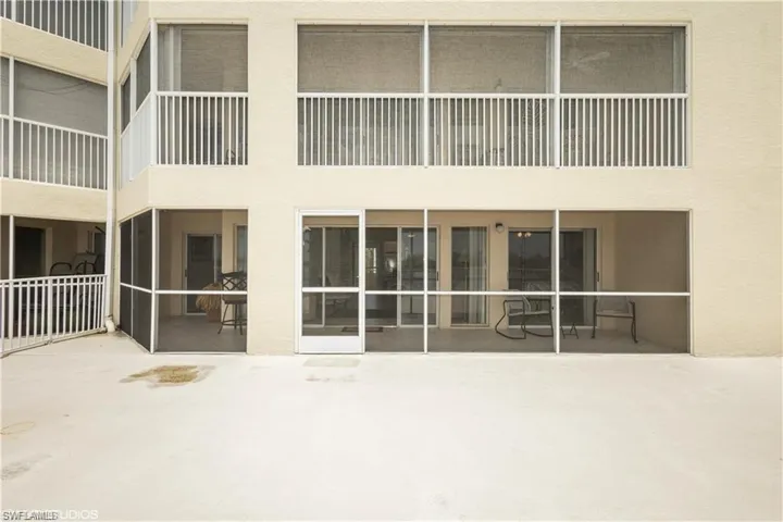 The back of your balcony showing outdoor balcony and screened shaded balcony.