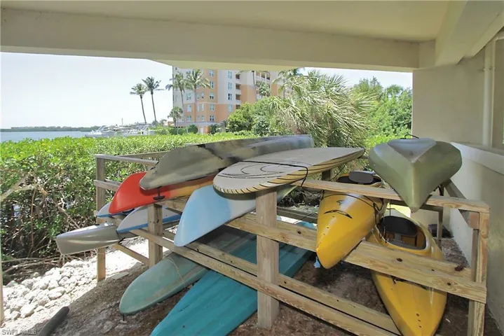 Kayak storage and launch area.