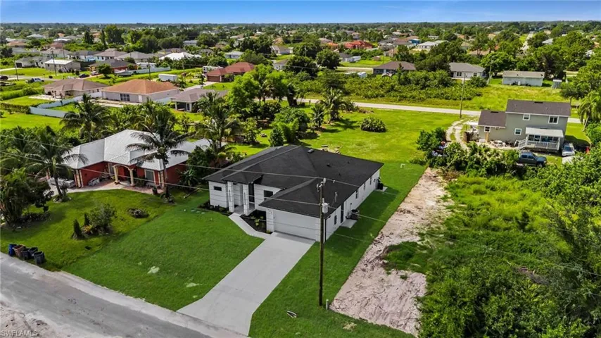 Aerial view of residential area