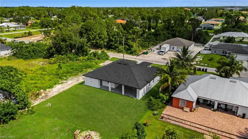 Aerial perspective of suburban area