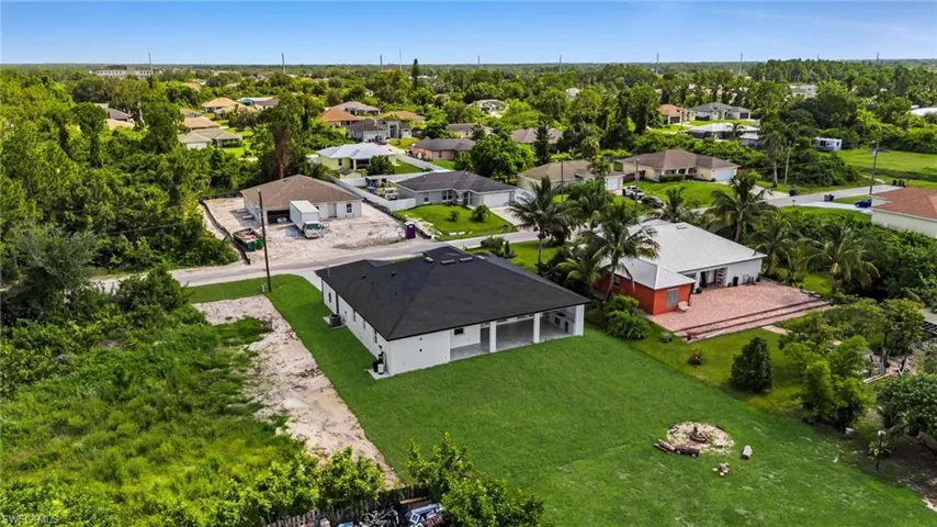 Aerial perspective of suburban area