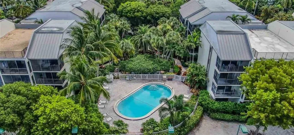 Bird's eye view of a pool
