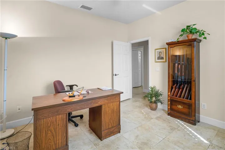 5 3/4" base boards and 20" porcelain tile are throughout the home.