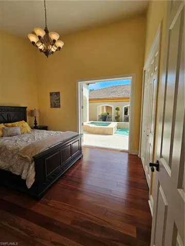 Spare bedroom overlooking the pool