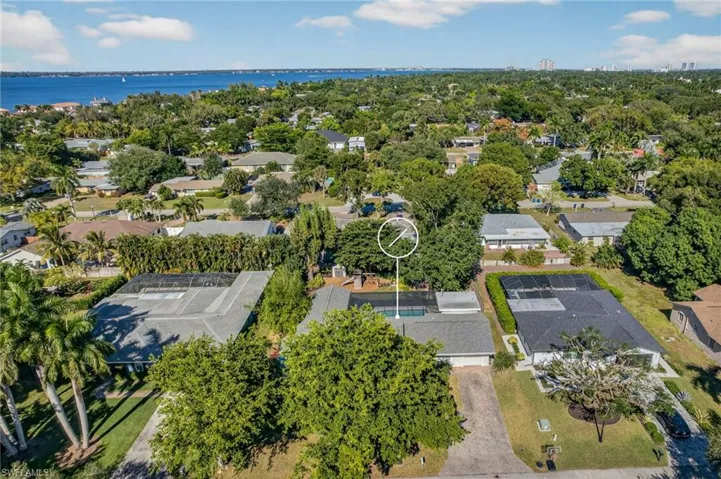 Aerial view of residential area
