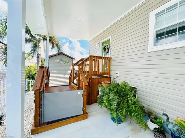 View of patio featuring a deck