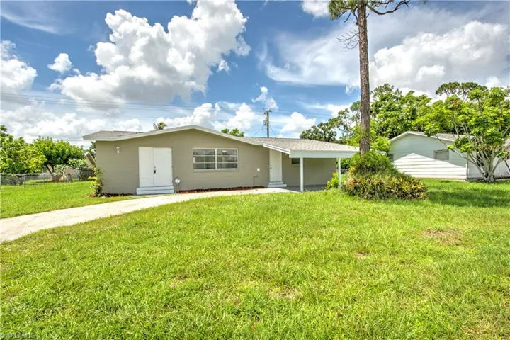 View of front of home with a front yard