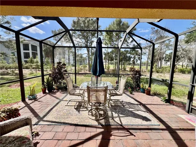 View of patio with screen enclosure