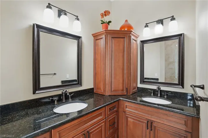 Primary bathroom featuring double vanity