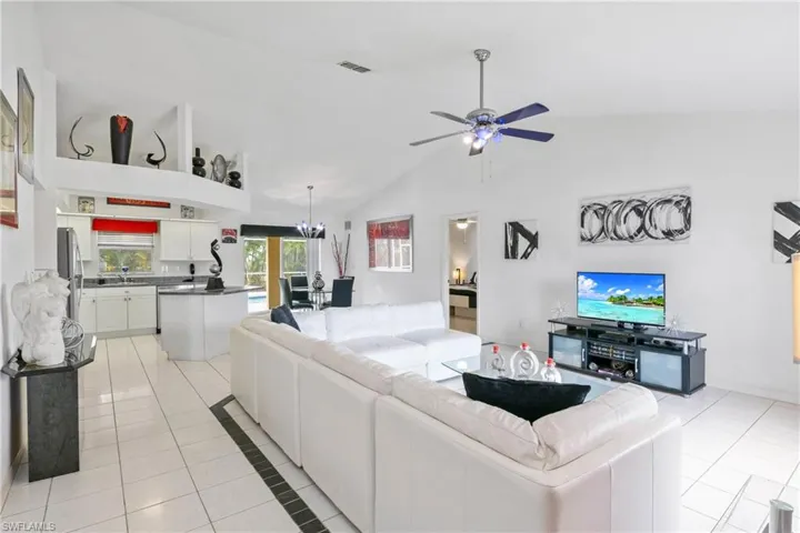 Open living space with room for seating and entertaining.