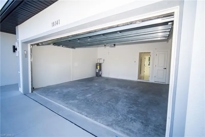 Garage with water heater