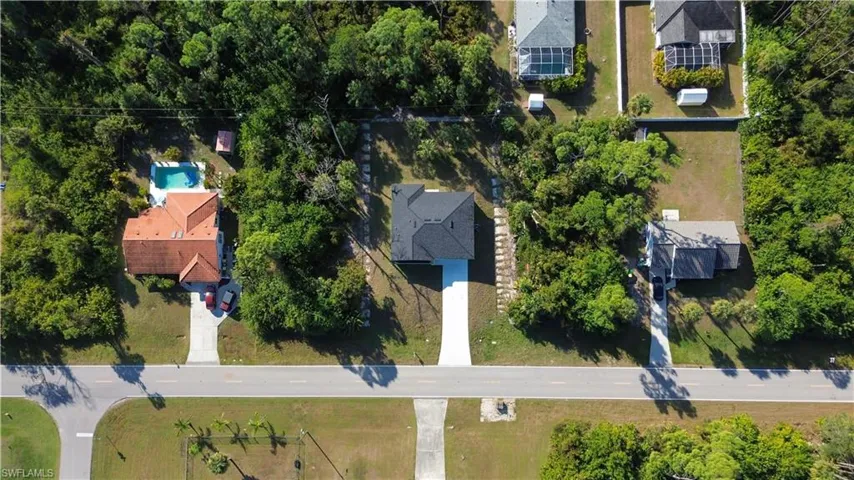 Aerial view of residential area