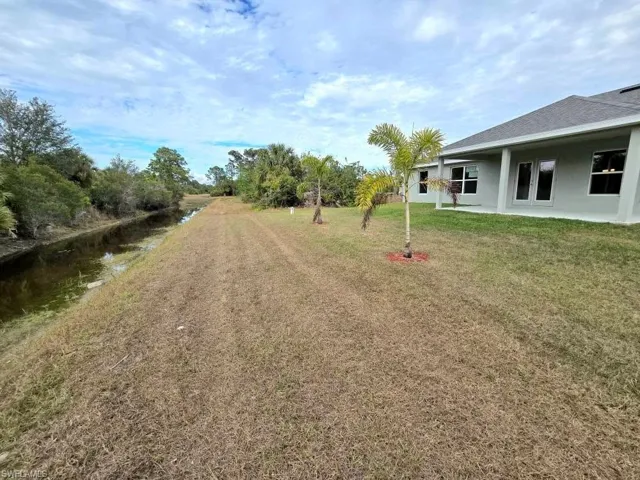 View of yard and canal