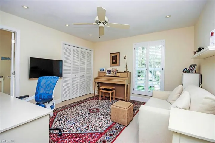 Office area with ceiling fan