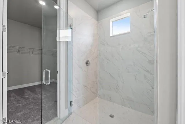 Bathroom with walk in shower