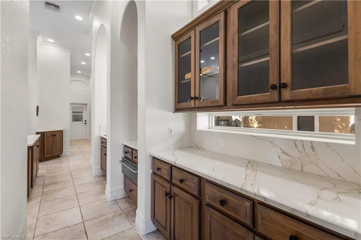 Buffet Area with Cambria Quartz and Cabinetry