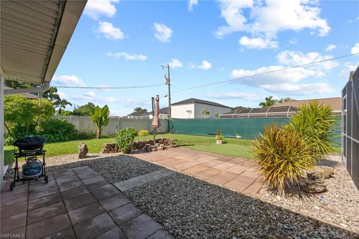 Fully fenced in backyard
