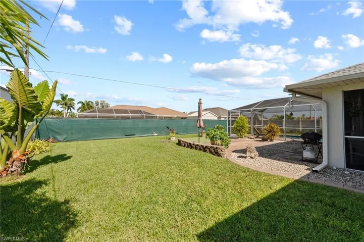 Fully fenced in backyard