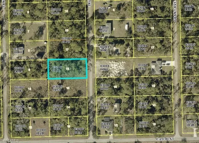 Aerial overview of property's location with property parcel outlined