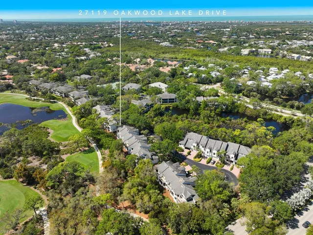 Aerial view of Oakwood and the surrounding Bonita Bay neighborhoods. Yes, that is the Gulf of Mexico in the distance.