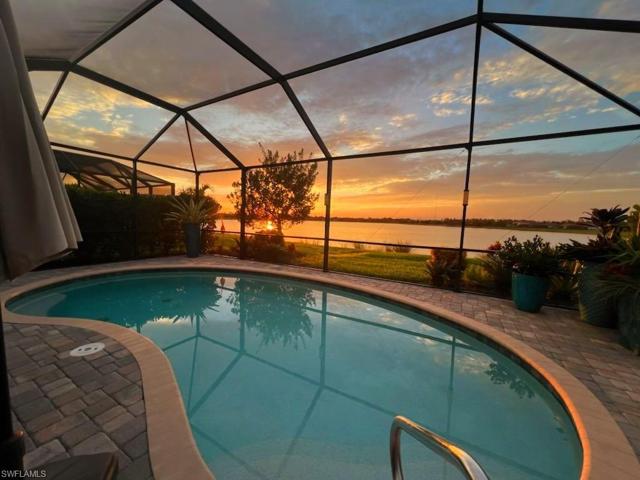 Poolside sunset view