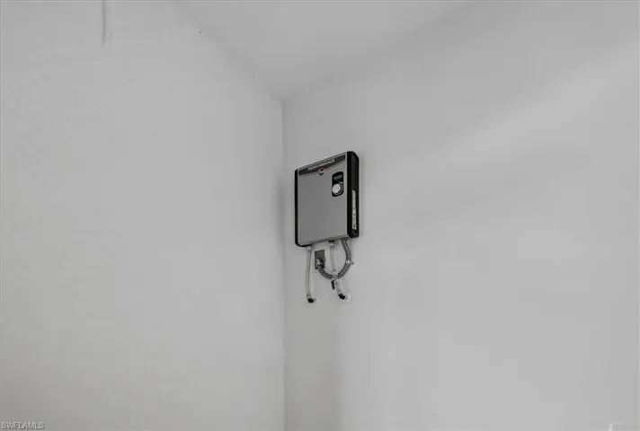 Detailed view of tankless water heater