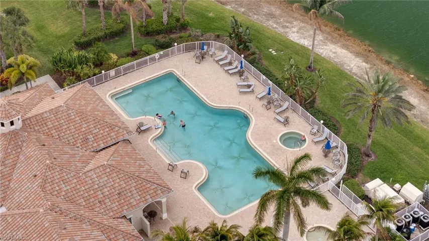 Bird's eye view of a pool