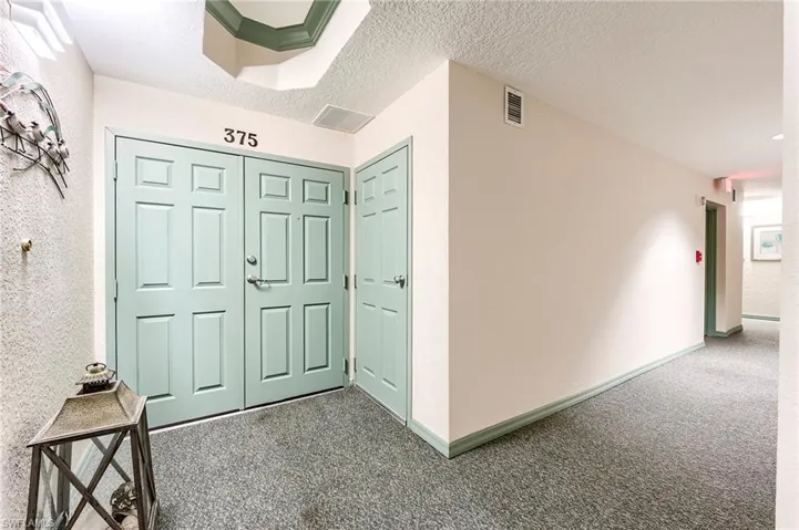 Double door entry to unit