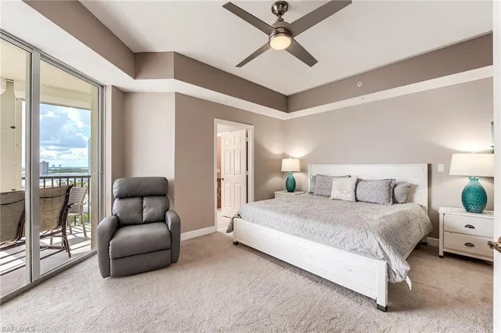 Primary bedroom with direct access to lanai