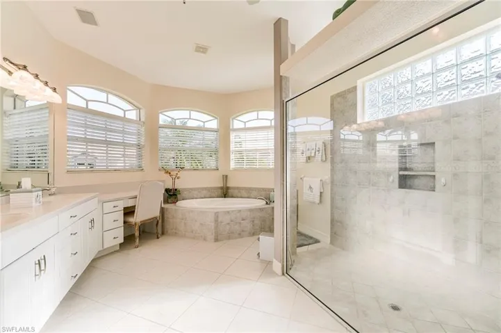 Primary bath with huge shower