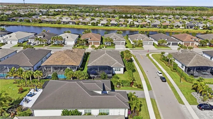 Aerial view of residential area