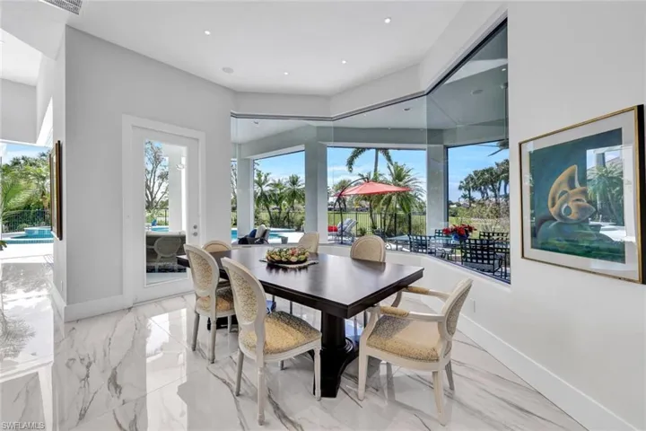 Wonderful dining room space with incredible backyard views!