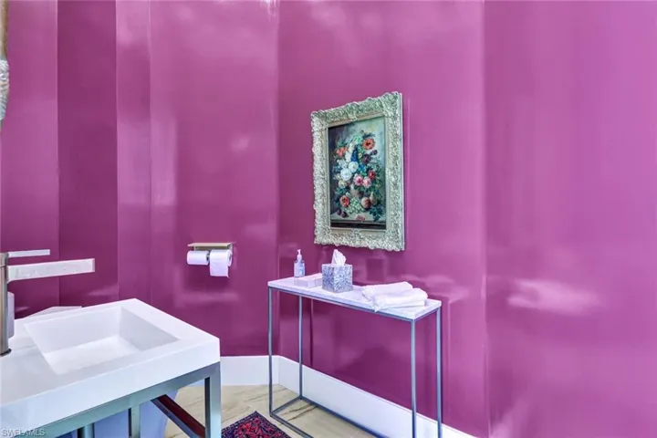 Happy Half bathroom off the kitchen area