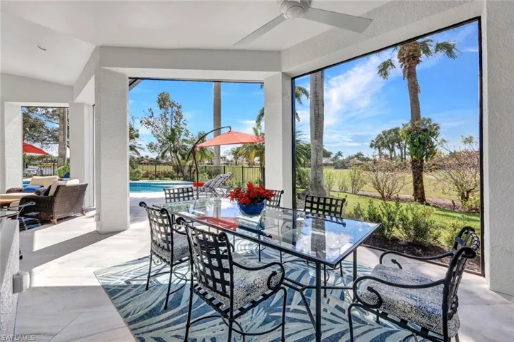 Covered dining area looking back at the pool!