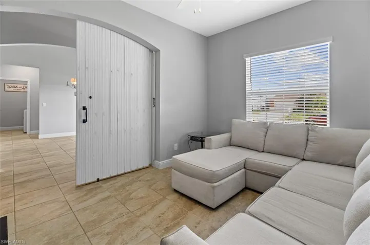 View of tiled living room
