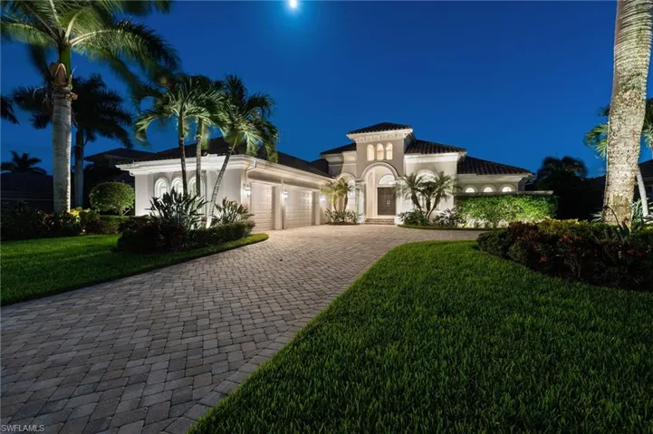 Front of Home with Garage - Night