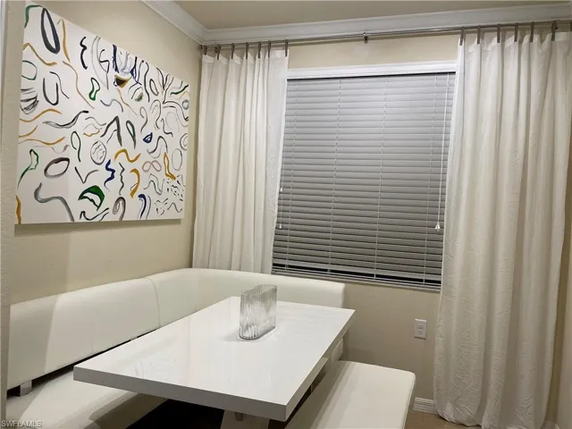 Kitchen nook for work space and relaxing dinners.
