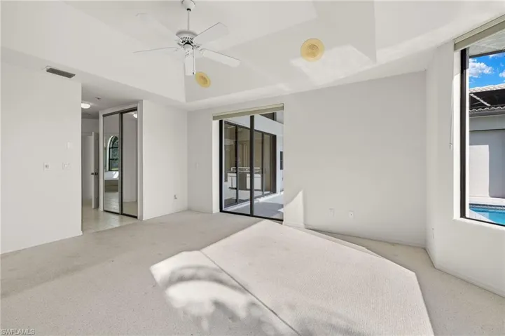 Two walk in closets are available in the owner's ensuite.