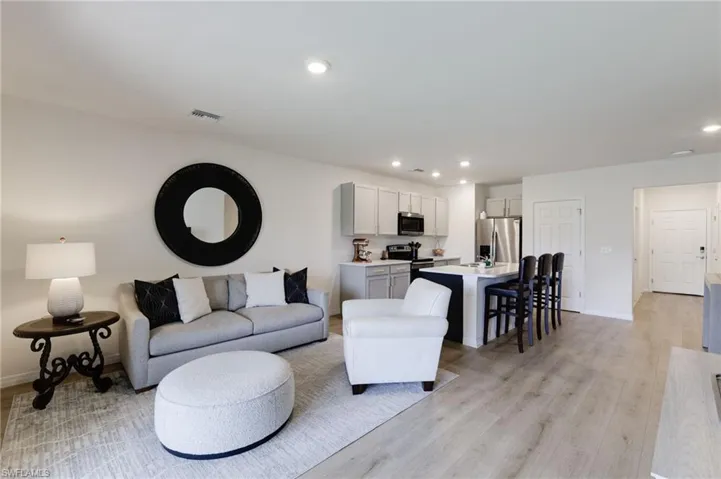 Living room featuring light hardwood / wood-style floors