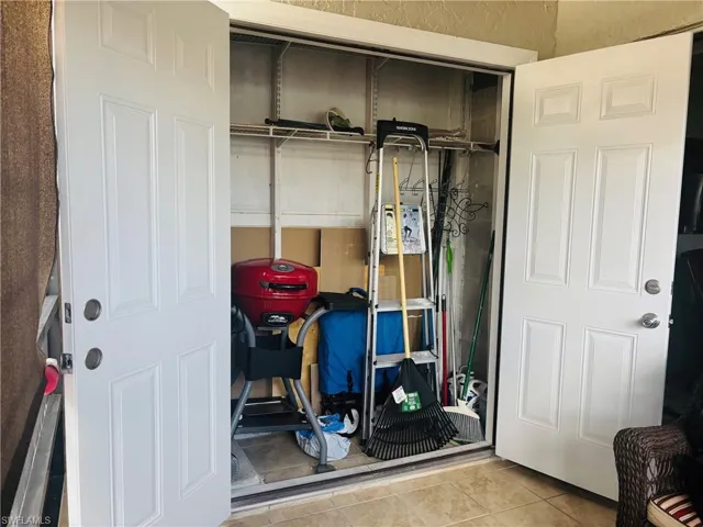 Nice sized storage space inside your lanai