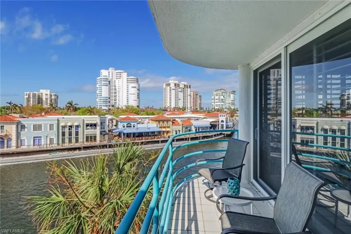 Balcony featuring a water view and a view of city
