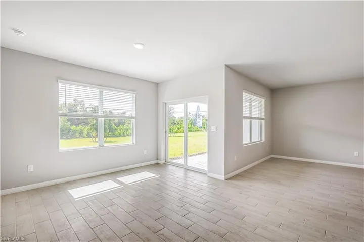 Empty room with light wood-type flooring