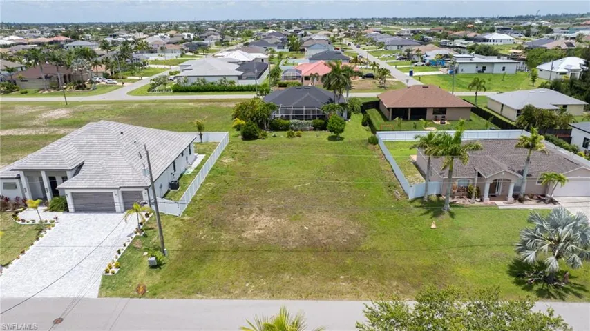 Aerial perspective of suburban area