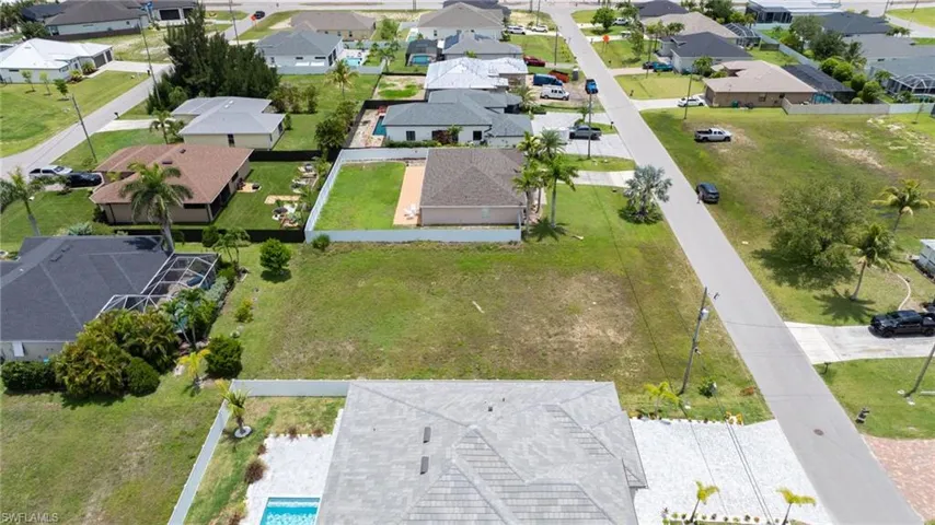 Aerial perspective of suburban area
