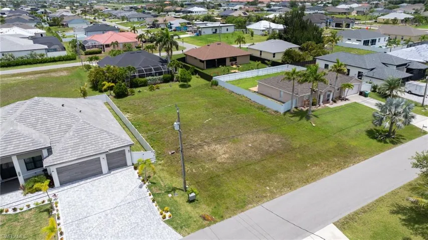 Aerial perspective of suburban area