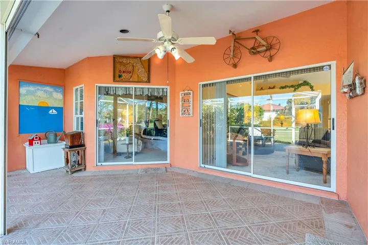 View of patio / terrace featuring ceiling fan