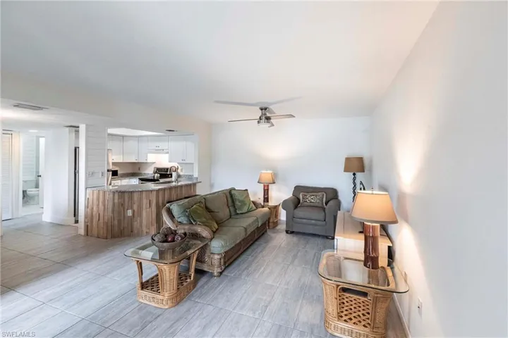 Living room with ceiling fan