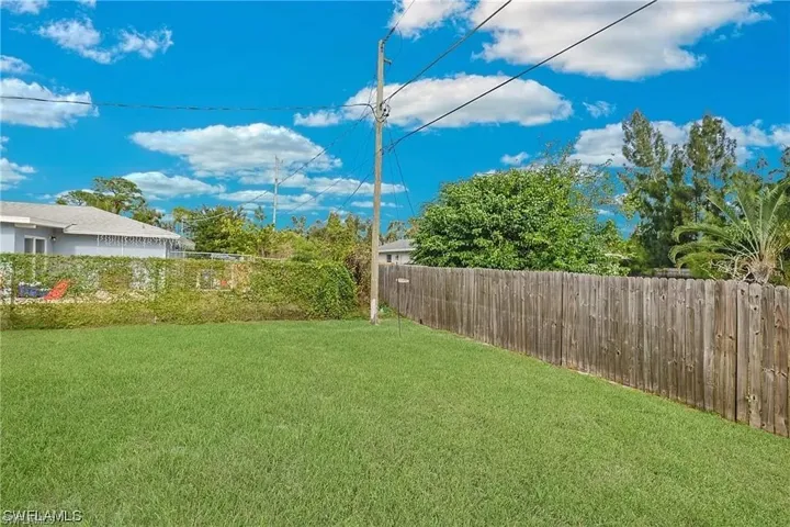 View of yard featuring fence private yard