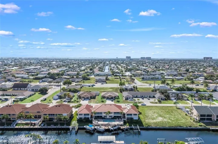 View of pool and boat docks